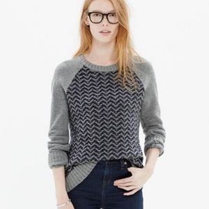 Madewell Grey Herringbone Sweater